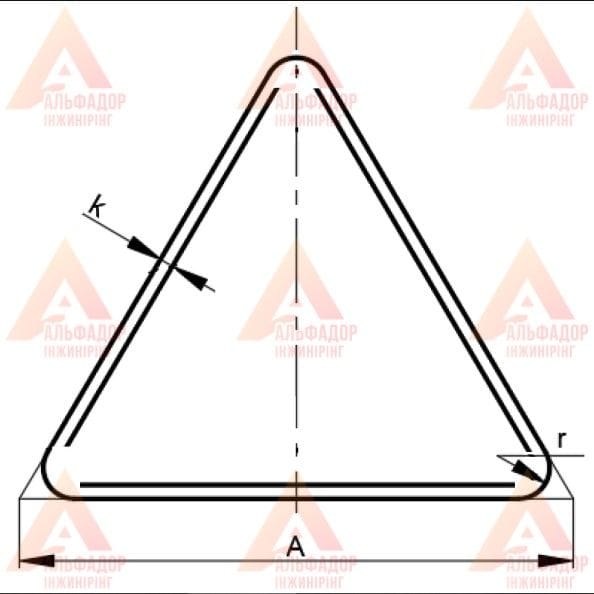 Дорожній знак трикутної форми А=700 6