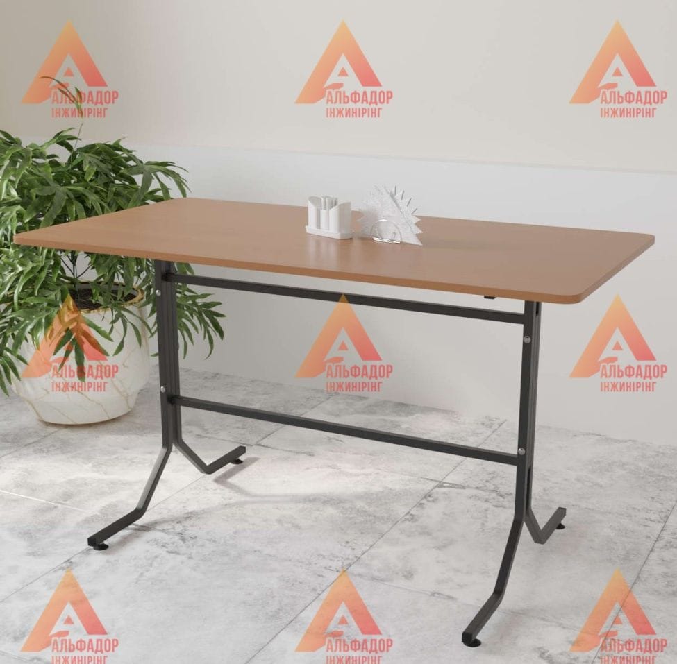 стіл для кафе, стіл для їдальні, офісний стіл, розбірний стіл, металевий каркас столу, прямокутна стільниця, стіл з ДСП, меблі для офісу, стіл з порошковим покриттям, стіл з ламінованої ДСП, меблі на замовлення, стіл нестандартної висоти, чорний офісний с
