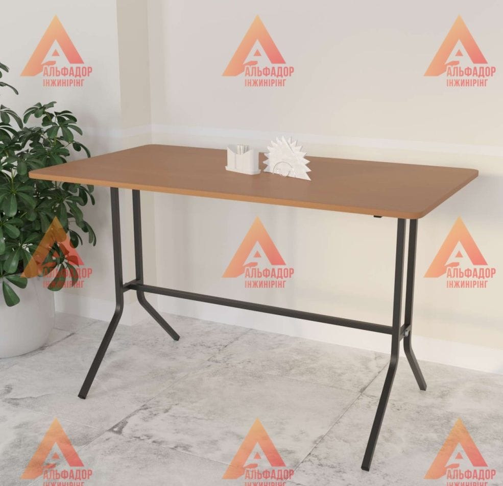 стіл для кафе, стіл для їдальні, офісний стіл, розбірний стіл, металевий каркас столу, прямокутна стільниця, стіл з ДСП, меблі для офісу, стіл з порошковим покриттям, стіл з ламінованої ДСП, меблі на замовлення, стіл нестандартної висоти, чорний офісний с