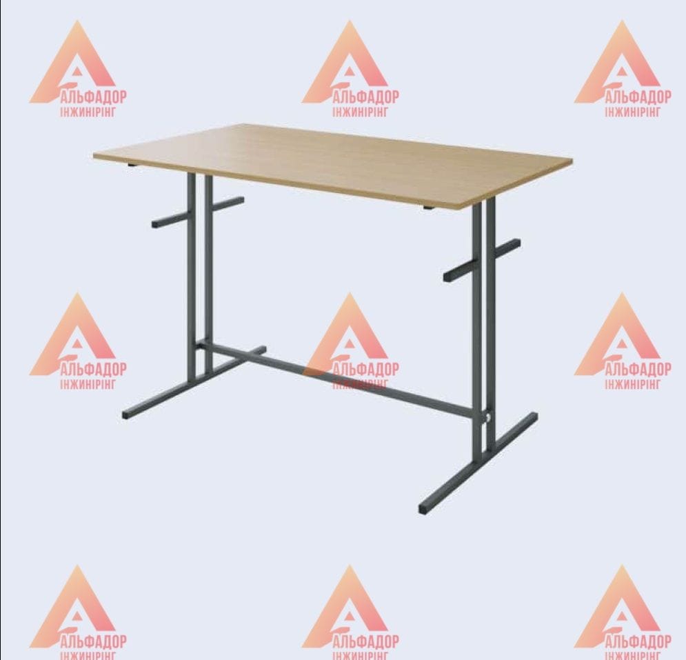 стіл для їдальні, металевий каркас столу, розбірний стіл, стіл з ламінованого ДСП, стіл для шкільної їдальні, меблі для їдальні, купити стіл для їдальні, стіл з порошковим покриттям, стіл з кронштейнами для лавок, стіл з прямими кутами, стіл з заокруглени