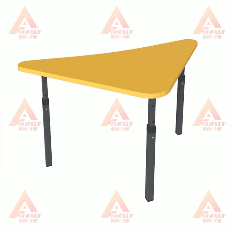 дитячий стіл, дитяча парта, стіл трикутний, стіл для дитячого садка, стіл для дошкільних закладів, дитячі меблі, стіл для дітей, стіл з металевим каркасом, стіл з ДСП, стіл з ПВХ кромкою, стіл бук, стіл дуб сонома, стіл вільха, стіл яблуня локарно, регуль