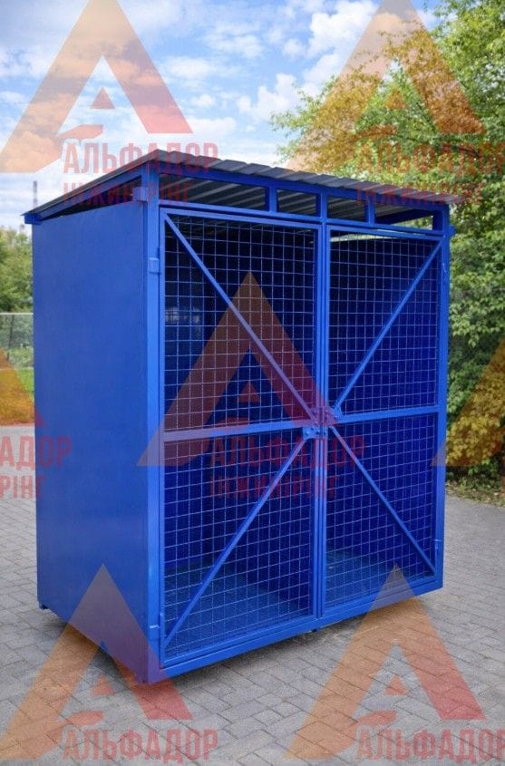 Шафа металева для зберігання 8 балонів з киснем 40–50 л 